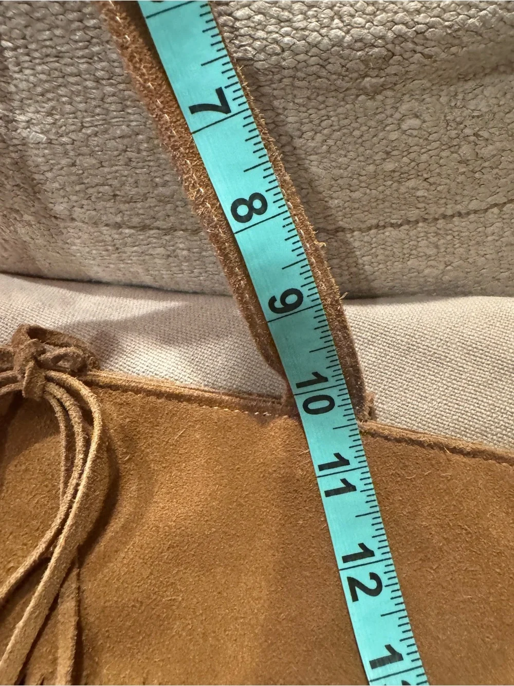 Vintage The Limited Suede Fringe Shoulder Bag Tan Camel Boho Western Tote